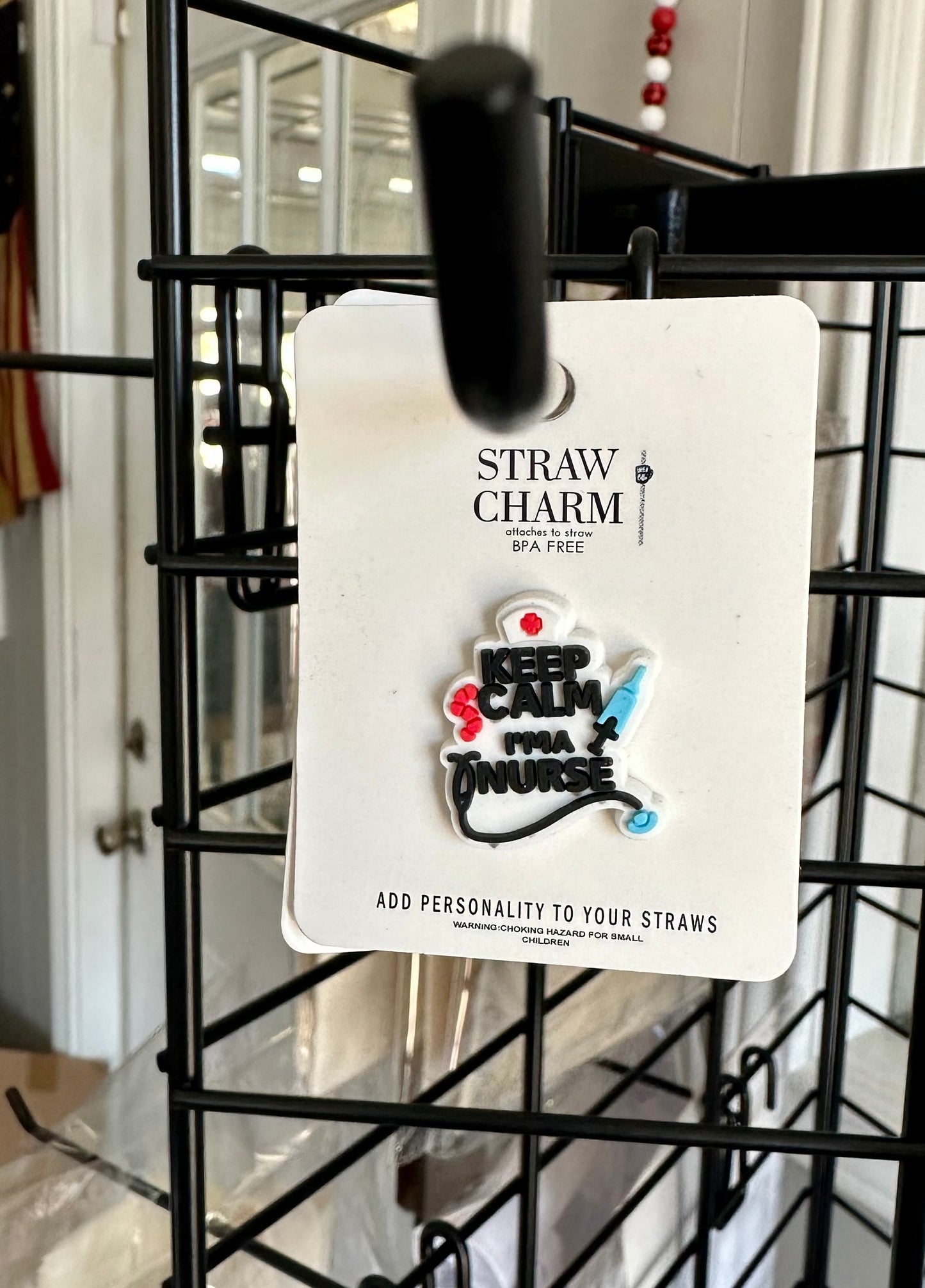 Keep Calm I’m a nurse straw charm
