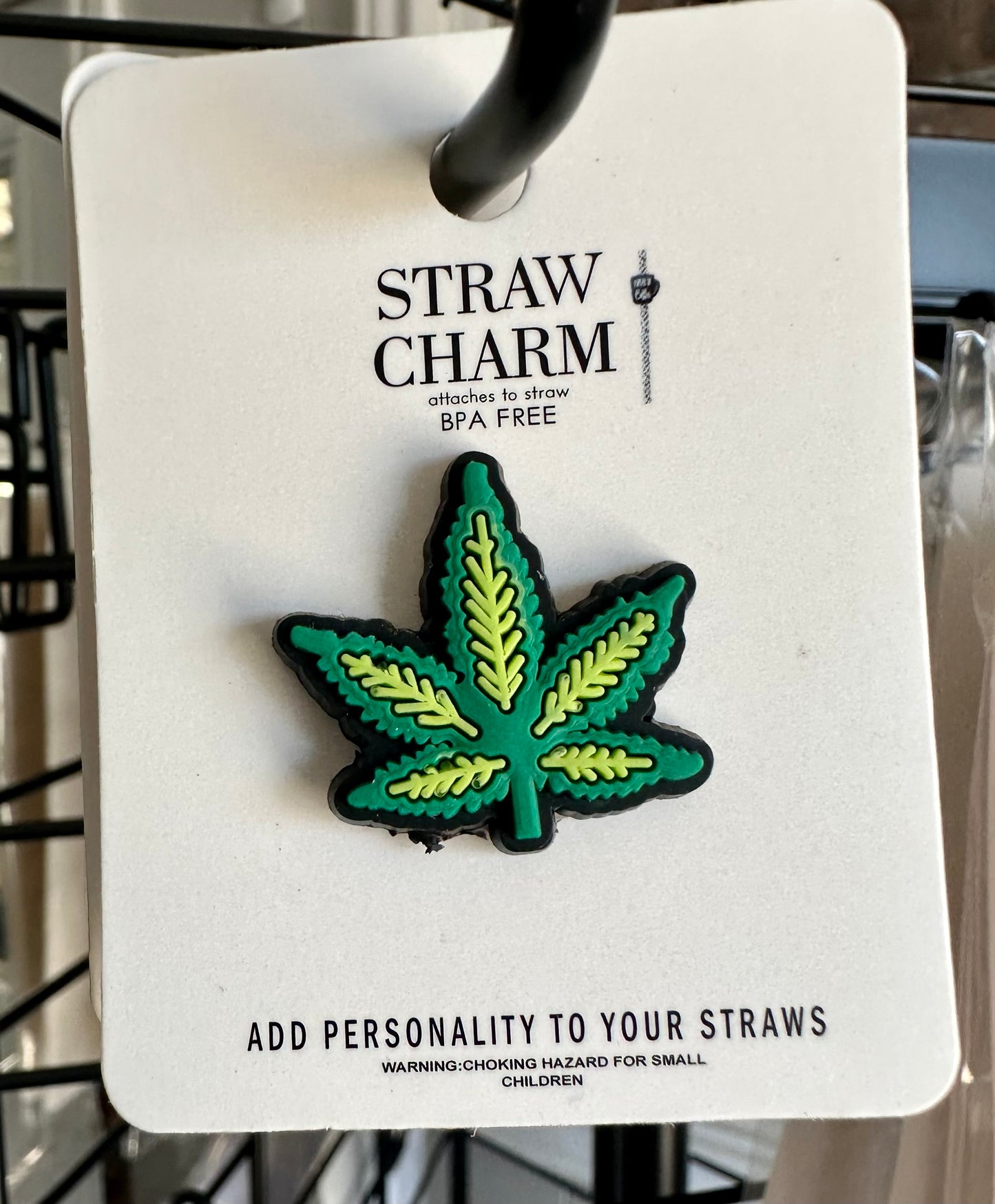 Leaf Straw Charm