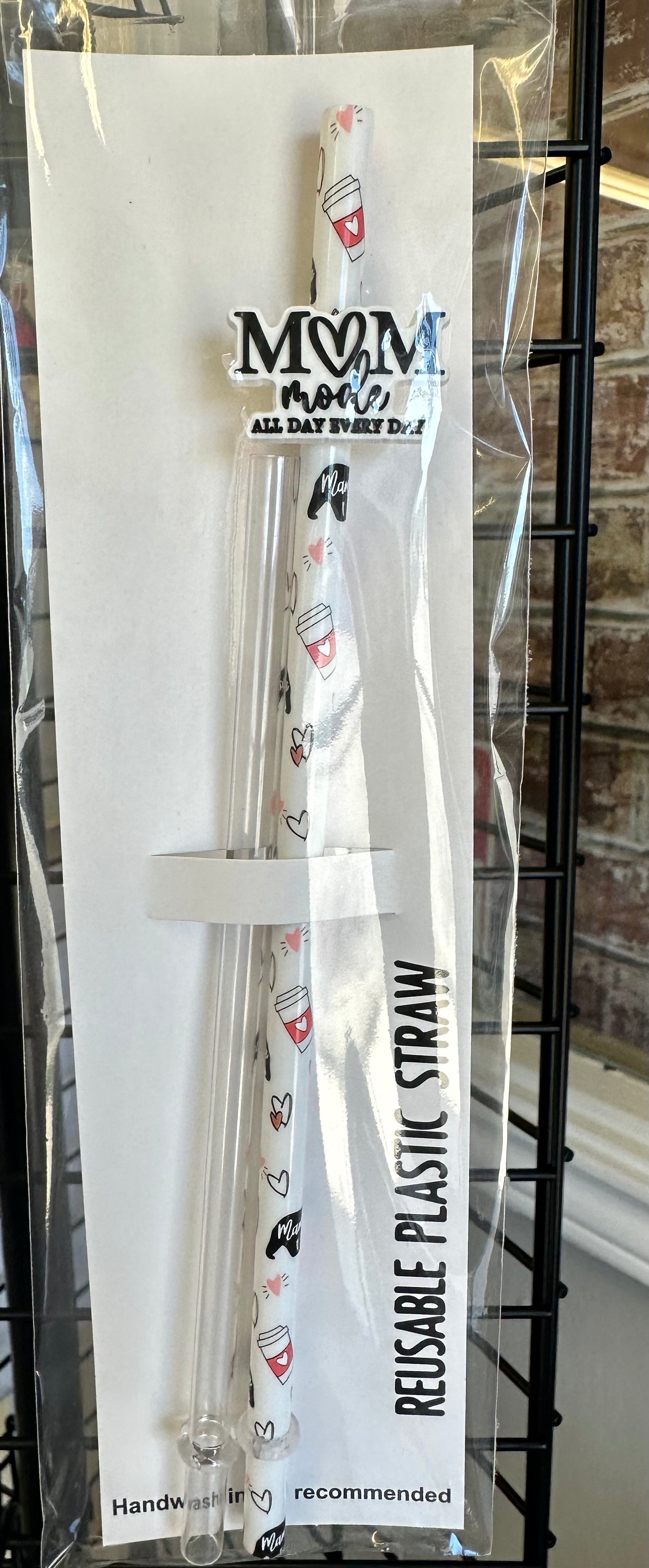 Mom mode all day everyday Straw charm with reusable straw