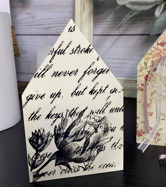 Black and white house shelf sitter