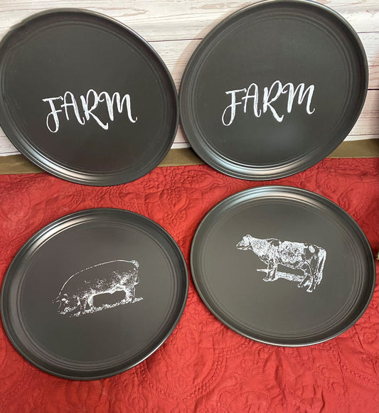 4-piece Farmhouse dinner plate set