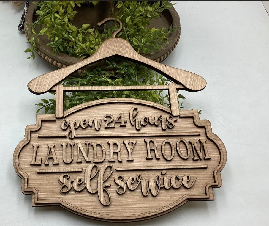 DIY Laundry room wall hanger