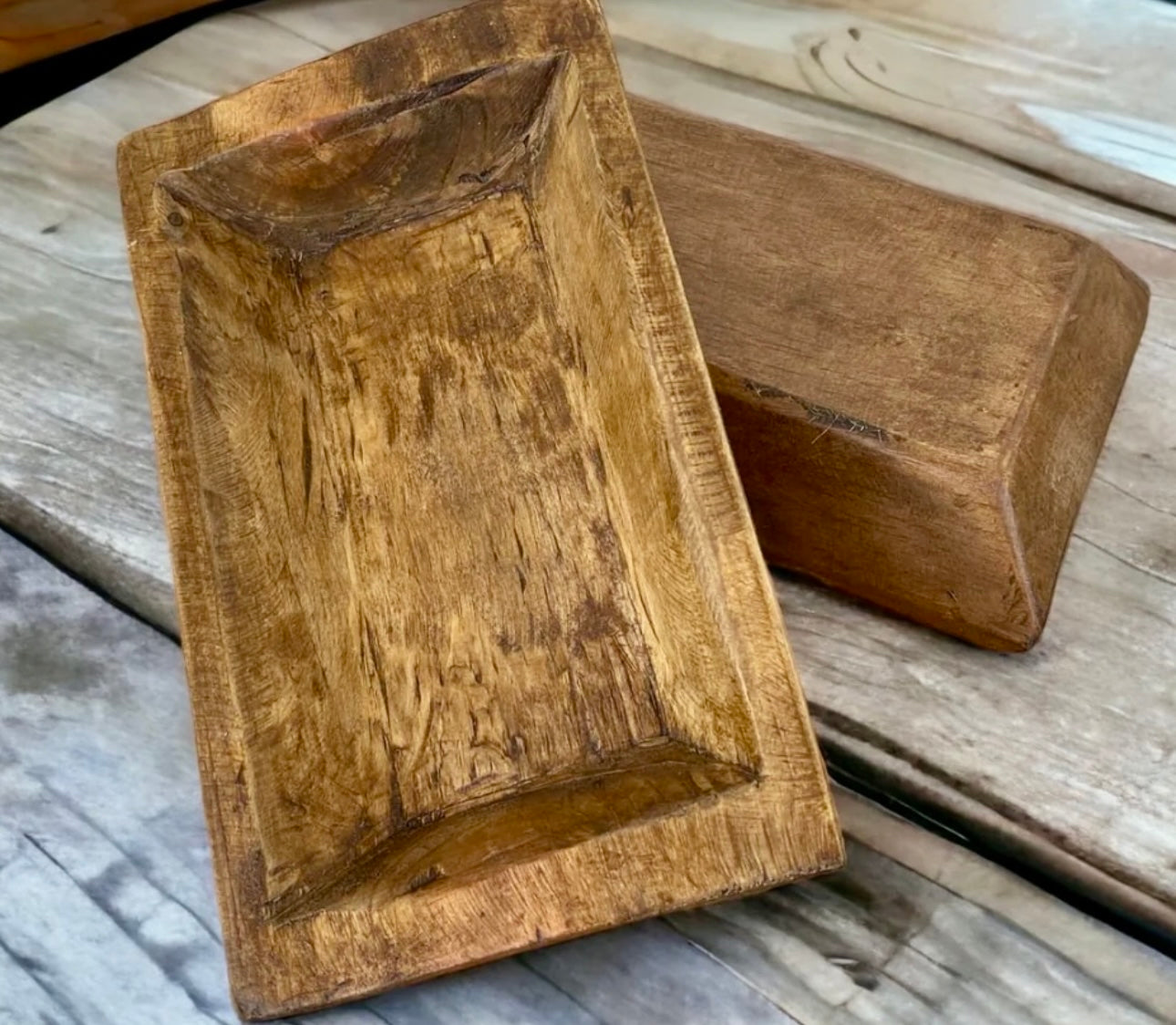 Mini rectangle wooden bowl