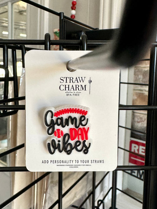 Game Day Vibes Straw Charm
