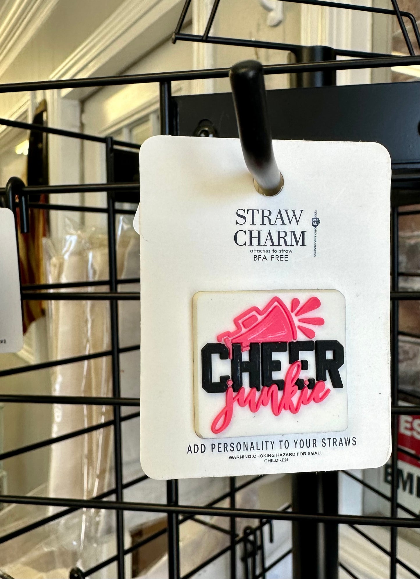 Cheer Junkie Straw Charm